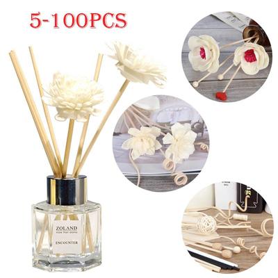 6 Arten 5–100 Stück Schilfrohr-Diffusor-Ersatzstäbchen, DIY handgefertigte Heimdekoration, extra dicke Rattan-Schilföl-Diffusor-Nachfüllstäbchen