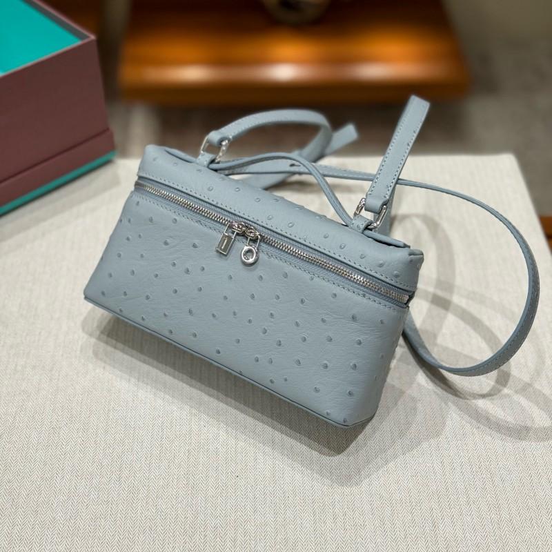 Genuine Leather Ostrich Small Box Bag - Versatile Shoulder Crossbody Handbag