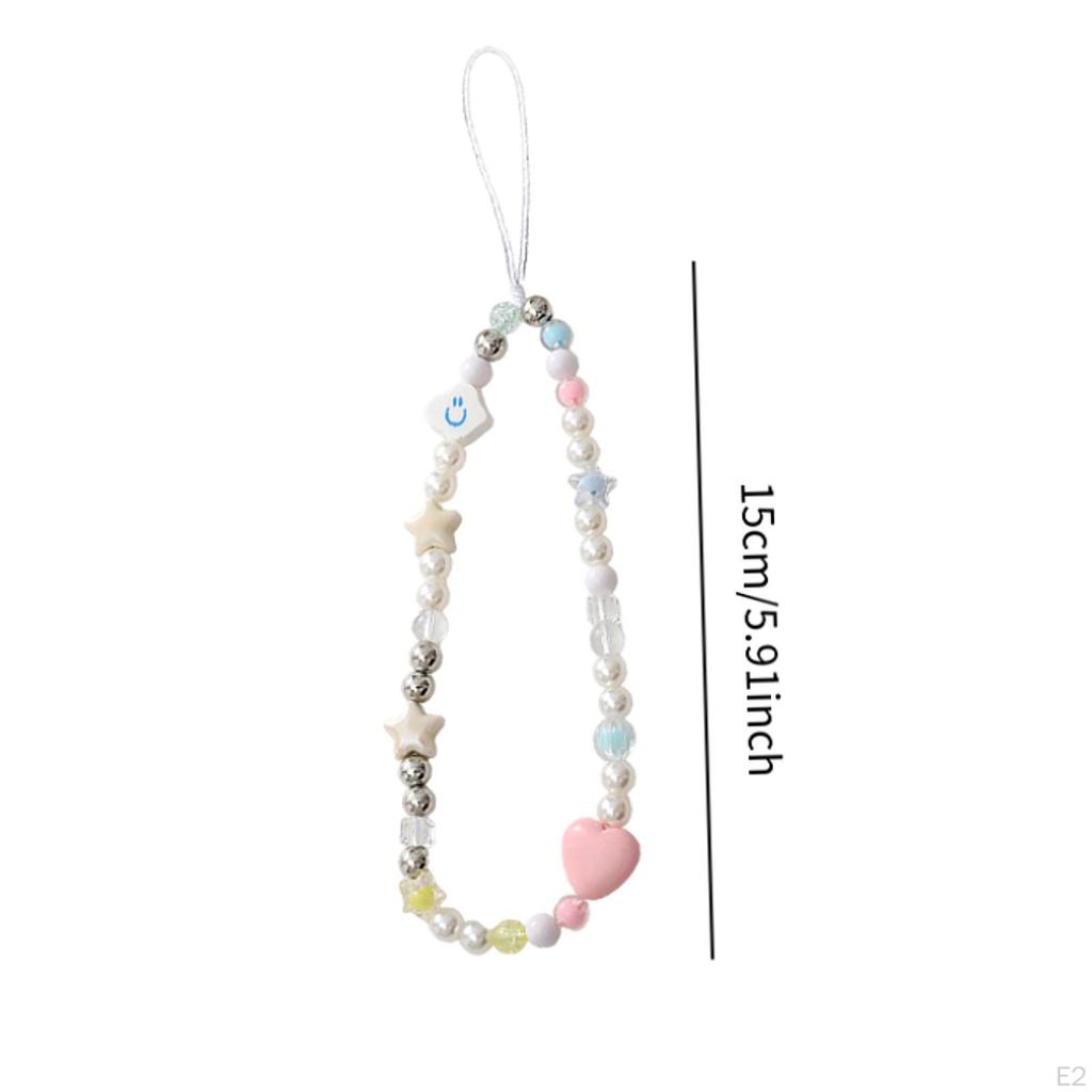 Beaded Phone Lanyard Cute Bracelet Keychain Bag Pendant Decoration Wrist Strap