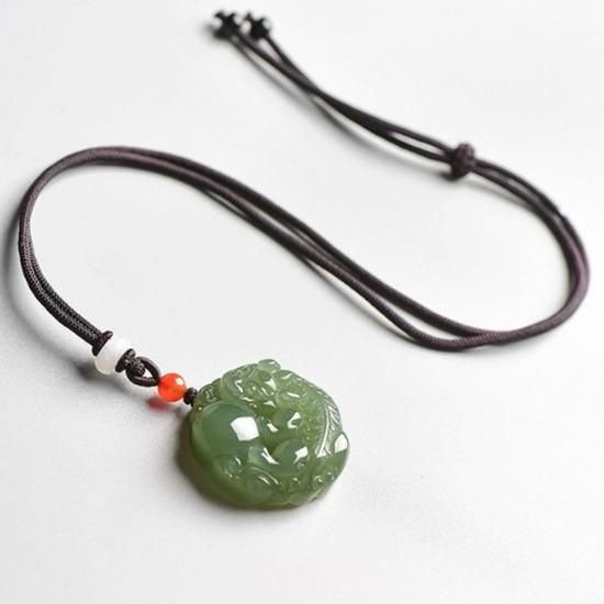 Natural Hetian Jade Pixiu Pendant, Exquisitely Carved with Ball for Men & Women