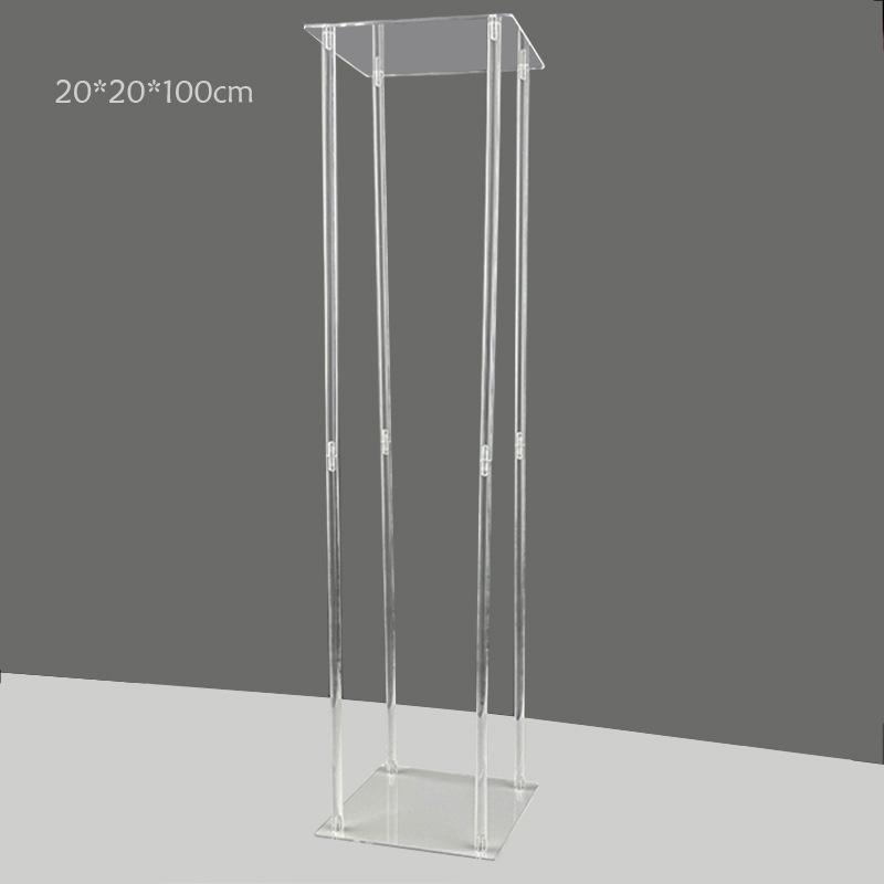 Elegant Transparent Square Frame Flower Stand for Weddings and Events