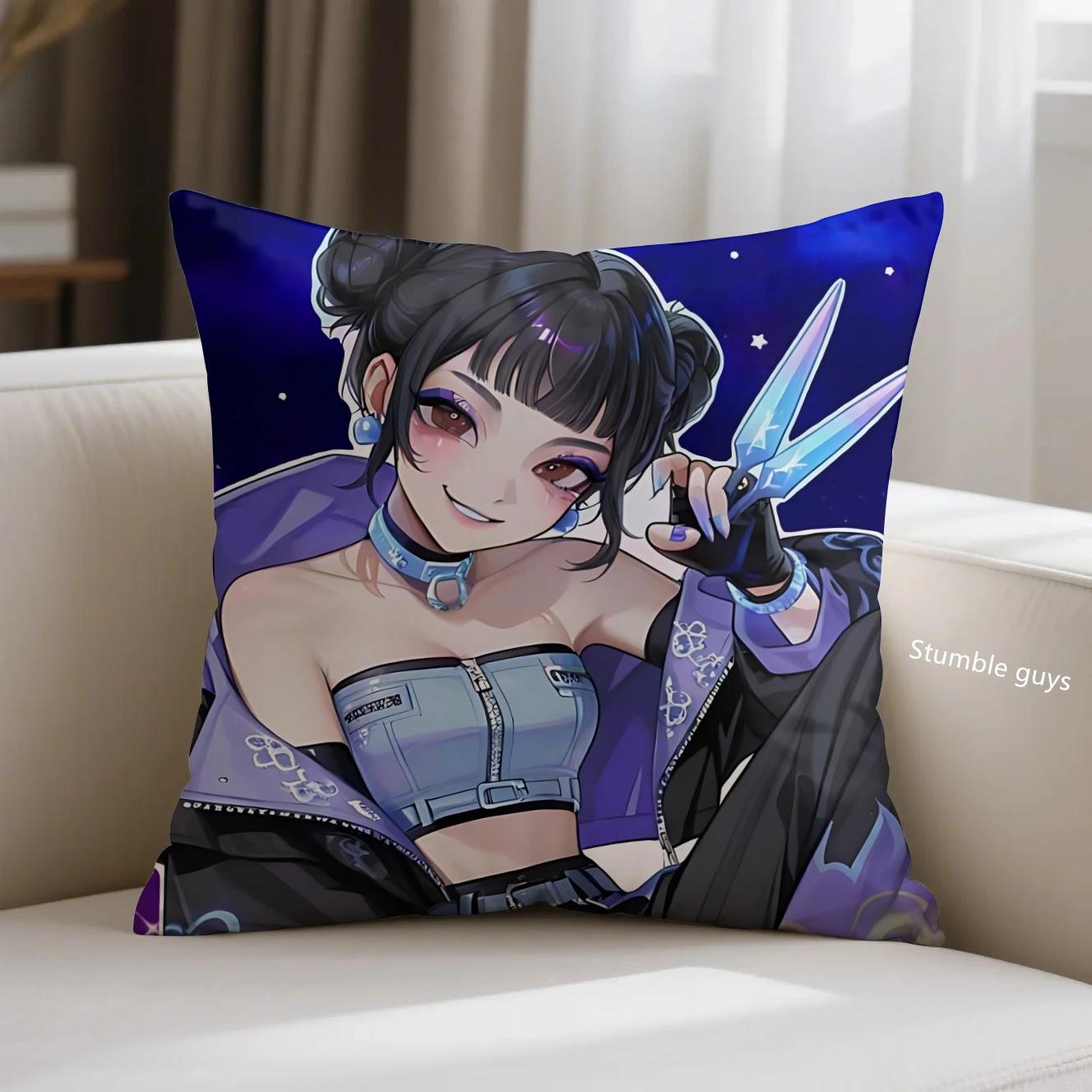 

Anime Kpop Sofa Cushion Cover Demon Hunters Pillowcase Home 18x18Inch