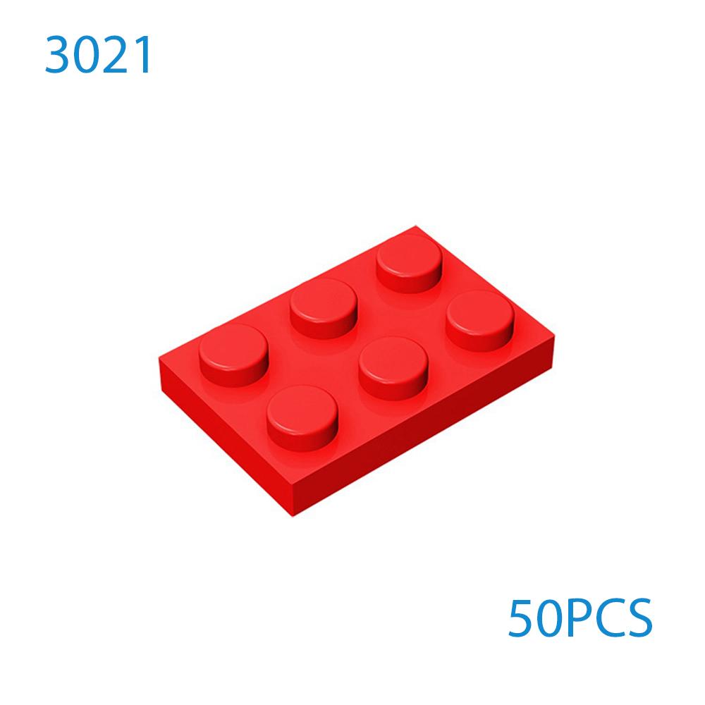 50pcs DIY MOC Building Blocks Thin Figures Bricks 2x3 Dots 12Color Educational Compatible 3021 Toys for Children Christmas gift