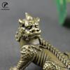 Antique Bronze Chinese Myth Beast Qi Lin Statue Miniature Figurines Desktop Ornaments Home Car Decorations Copper Crafts Gifts
