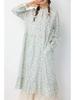 Spring Women's Mori Style Floral Cotton Linen Long Dress with Ruffle Patchwork