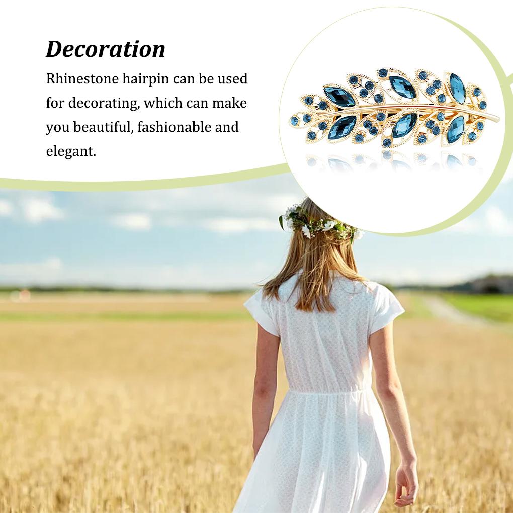 Woman Rhinestone Hairpin Festival Holiday Vacation Travel Decor Fashion Hair Clips Portable Hairstyling Female