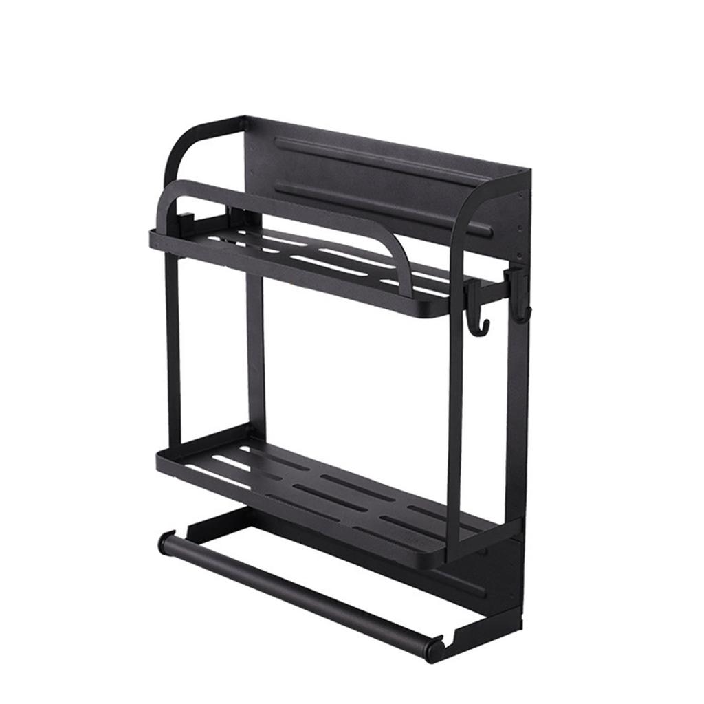 Refrigerator Magnetic Storage Shelf Organizer Strong Magnetic Spice Rack for Refrigerator B Style Double Layer