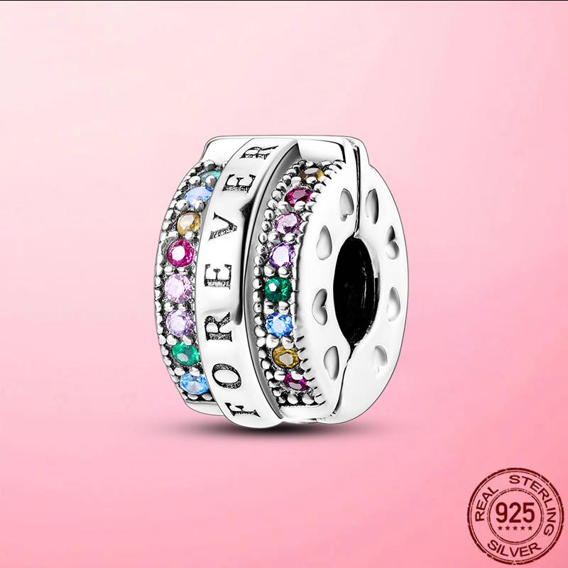 925 Silver Safety Chain with Heart Charms DIY Jewelry Fit Original Bracelet Beaded Accessories