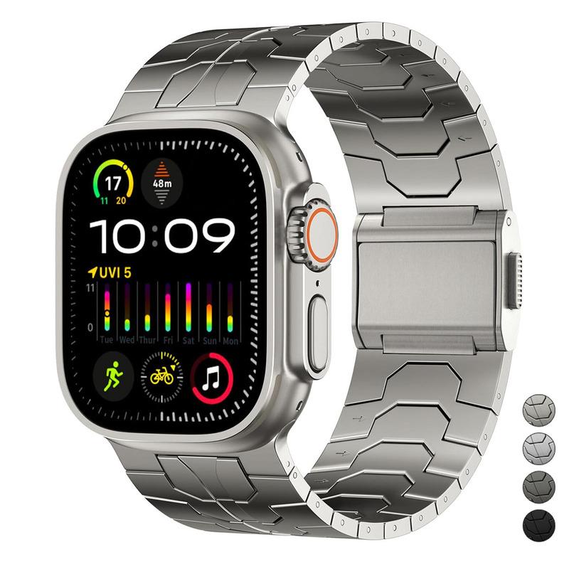 

Магнітний металевий ремінець для Apple Watch Ultra 2 49 мм Series 9 8 7 45 мм ремінець з нержавіючої сталі для iWatch 6 5 4 se 44 мм 42 мм браслет 42mm 44mm 45mm 49mm срібний