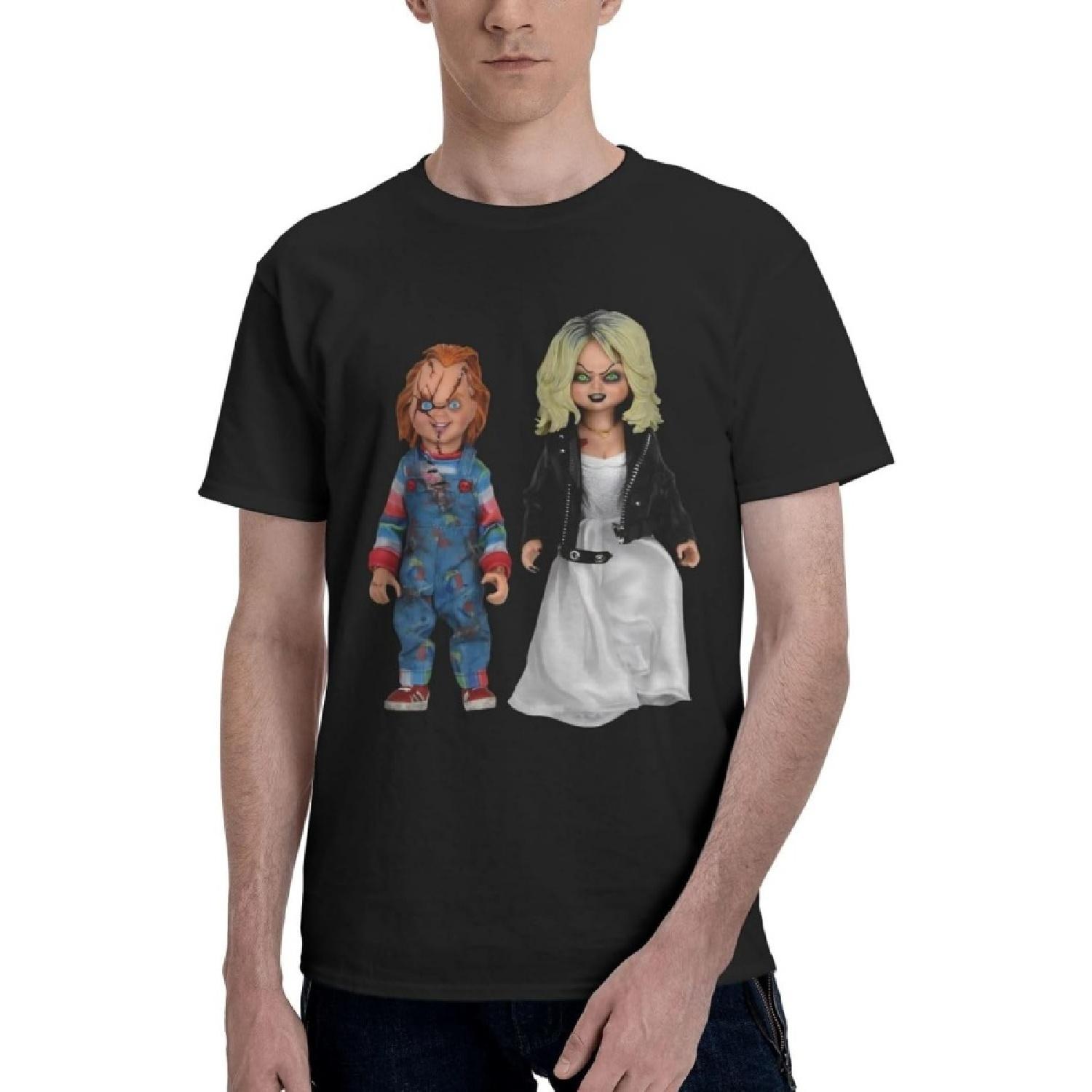 

UNTeewan Men s Crew Neck Short Sleeve Bride of Chucky Softstyle Cotton T-Shirt Undershirts Tops Summer Black Athletic Tshirt(16) XXXXXL різнокольоровий