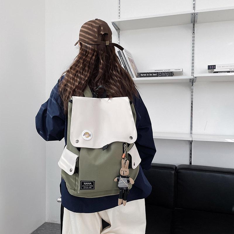 Schoolbag Casual Backpack Men and Women Contrasting Colors Large-capacity Travel Backpack Japanese Junior High School Students High School