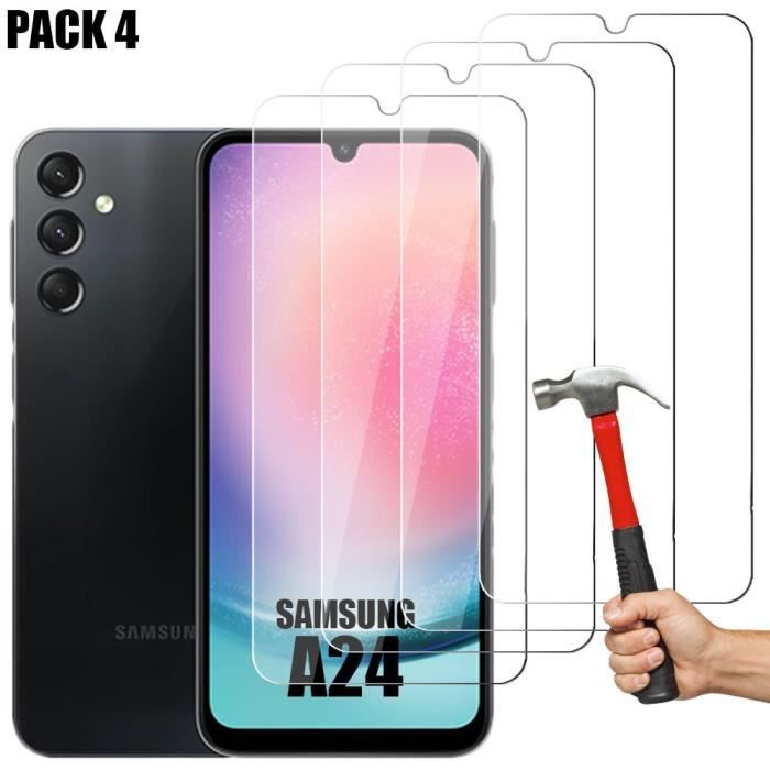 Verre Trempé - Samsung - A24 - Lot de 4 - Installation Facile - Dureté 9H
