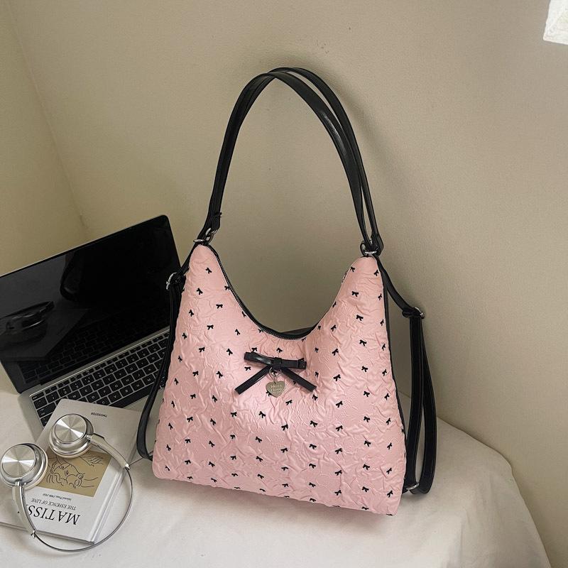 Korean version of large-capacity multi-purpose tote bag women's new trendy bow shoulder bag crossbody fashion commuter backpack