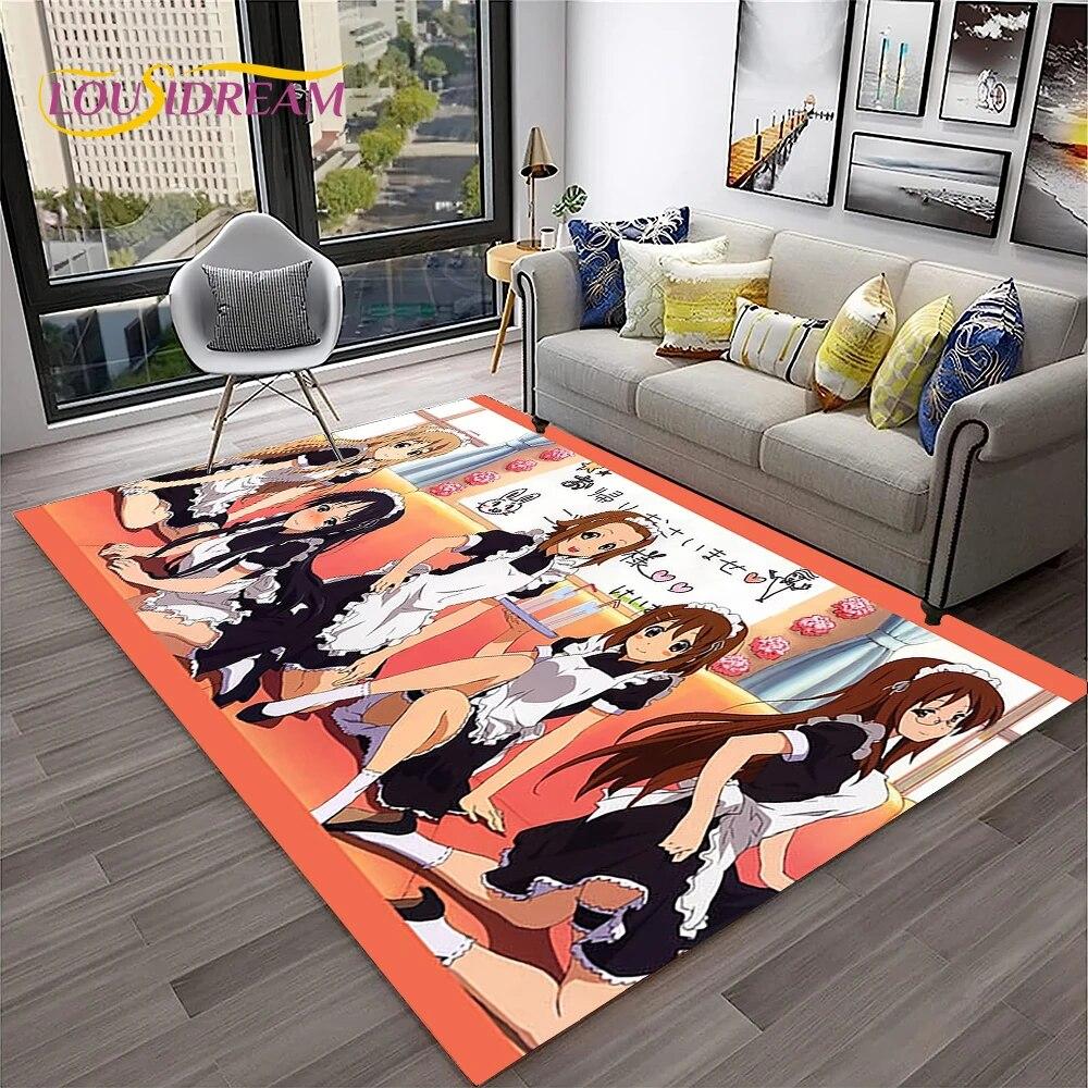 Cute Lolita K-ON Kawaii Girls Cartoon Carpet Rug for Home Living Room Bedroom Sofa Doormat Decor,kid Area Rug Non-slip Floor Mat