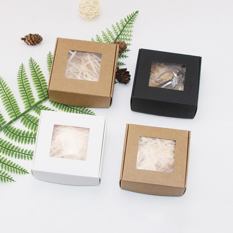 1/5/10 Stück Papiergeschenkbox Schmuckverpackungsbox Hohlkartonbox Verpackung Kraftpapierhülle Cajas Para Regalo