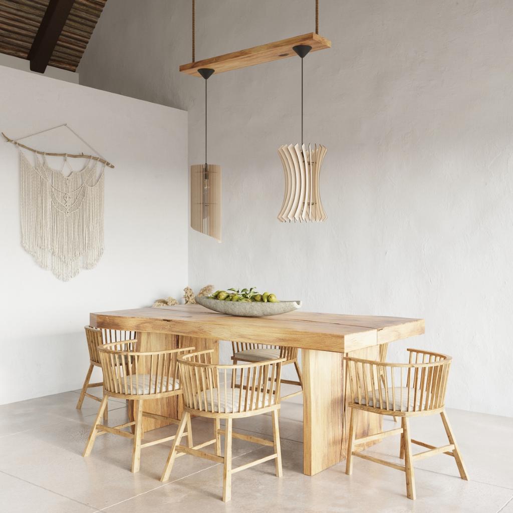 Lampa Wisząca Oriana 1 E27 Naturalne Drewno Wood Sollux Sl.0642