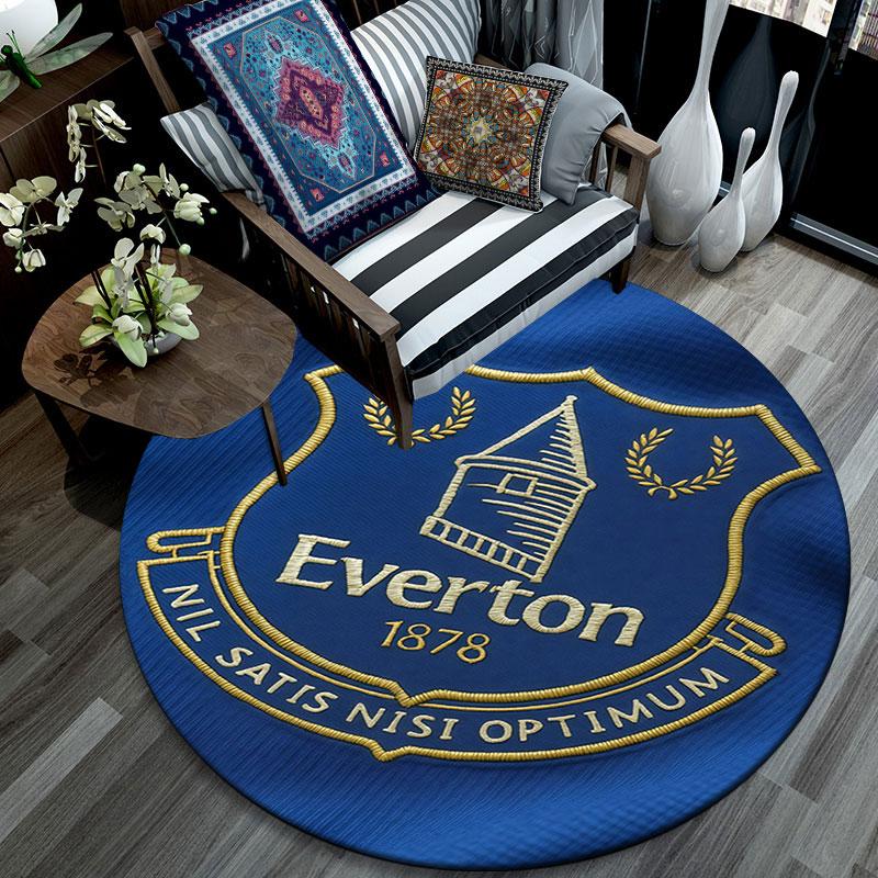 Everton FC Pattern Round rug,Carpet Rug for Living Room Bedroom Playroom ,Non-slip Floor Mat,Holiday Gifts and Birthday Gifts.