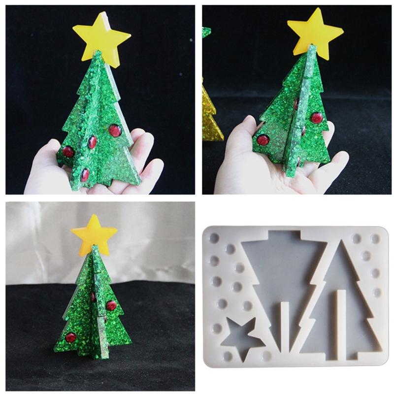 Christmas Tree 3D Puzzle Ornament Silicone Mold Perfect for Handcrafting Christmas Decorations for Home or Office