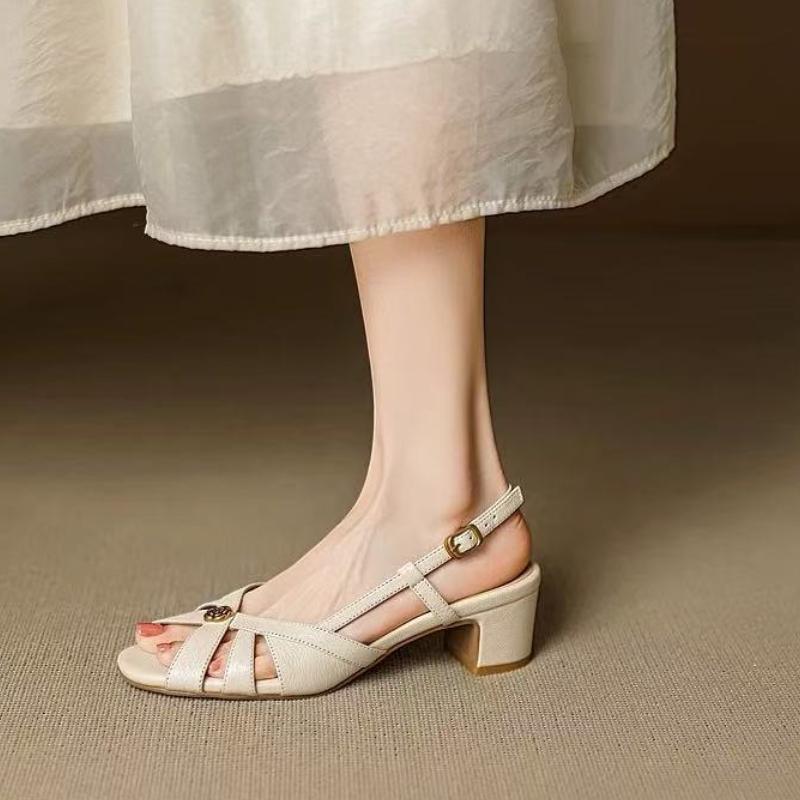 Fashion Medium Heel Sandals for Women Sexy Designer Fashion Sandal Woman Orthopedic Roman Shoes Brands Shoe Summer New 2025 Chunky Party