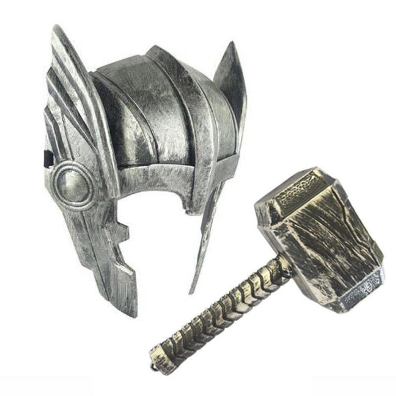 Hammer Custome Thor Helmet Mask Kids Cosplay Toys Action Figure Light Without