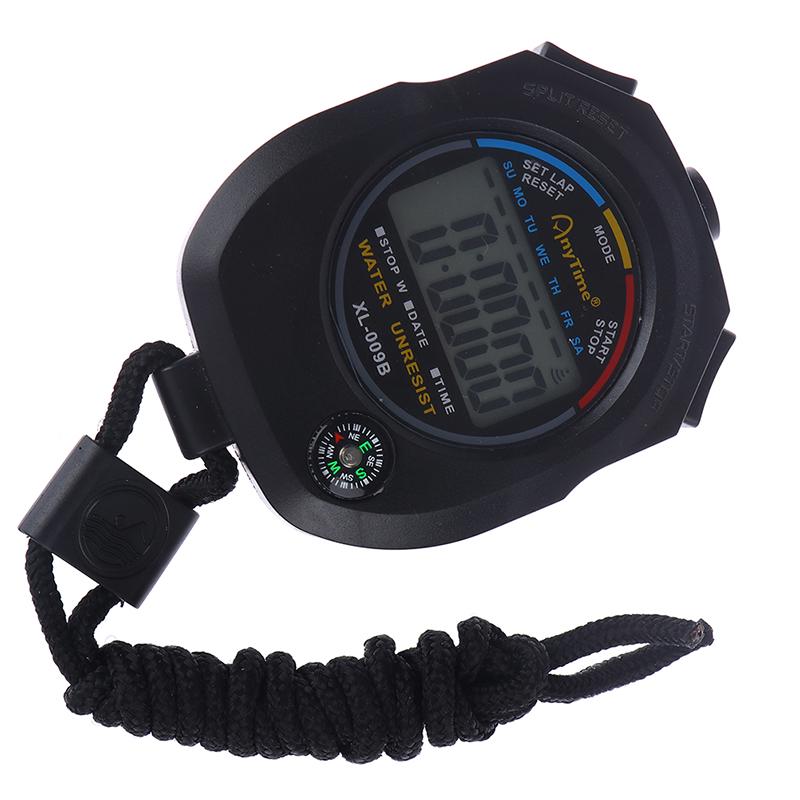 Waterproof Digital Lcd Chronograph Timer Counter Stopwatch Alarm With Strap