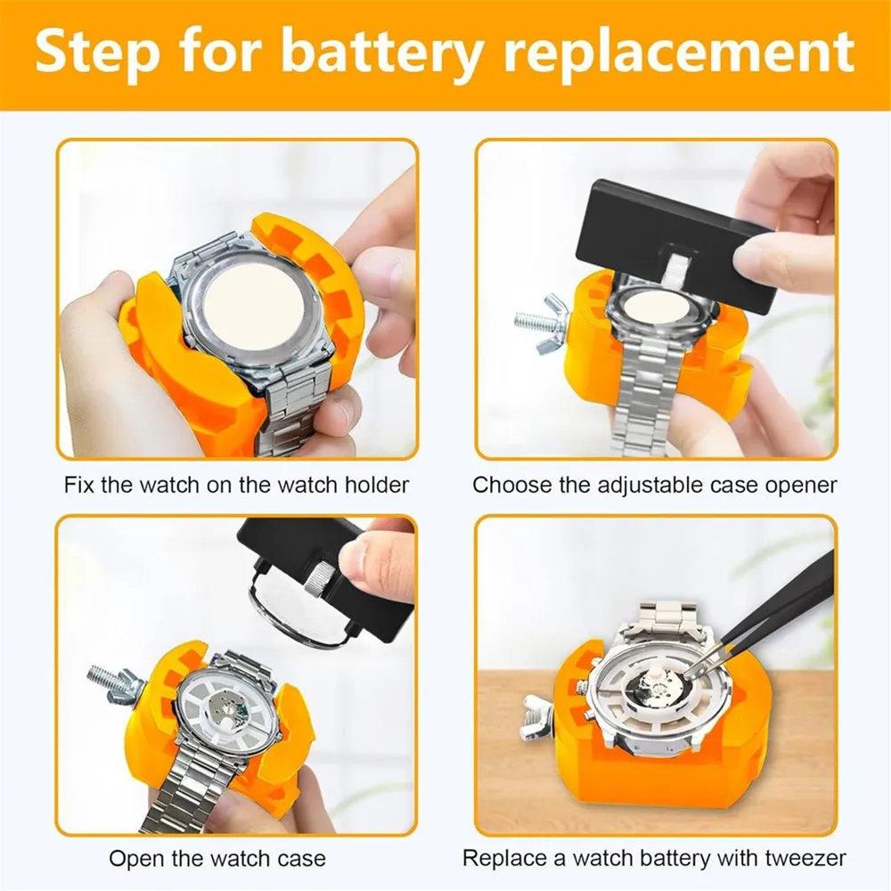 11-Piece Watch Repair Kit: Watch Press, Battery Replacement, and Link Replacement Tools