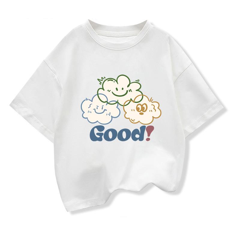 

Kids Clothing Short Sleeve t shirts Cloud Graphic Fashion Tee Boys Girls Casual Loose Cotton Summer Tee 160