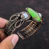 Kupfer Grün Türkis Armreif Kupferdraht Umwickelt Verstellbarer Armreif Handgefertigt Regenbogen Mondstein Armband Edelsteinschmuck Geschenk für Mama