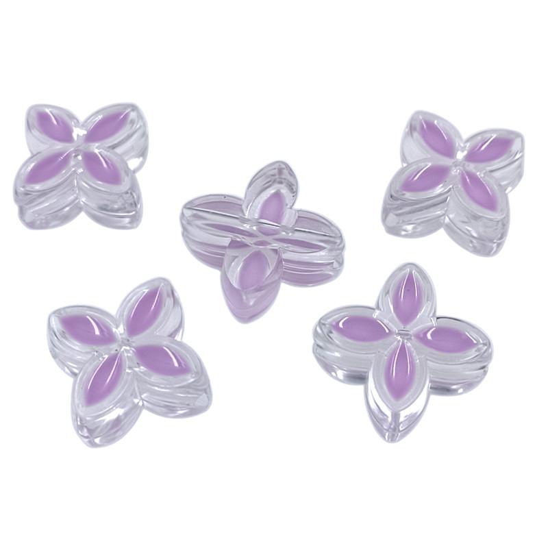 Cross Hole 5pcs Acrylic Fashion for Bracelet Butterfly/Four-leaf Clover Beads DIY Handmade Materials Painting Oil Necklace Making