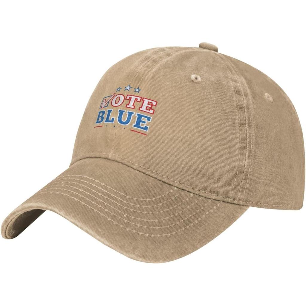 Vote Blue Democratic Baseball Cap Washed Cotton Adjustable Dad Hat for Unisex Casual Wear