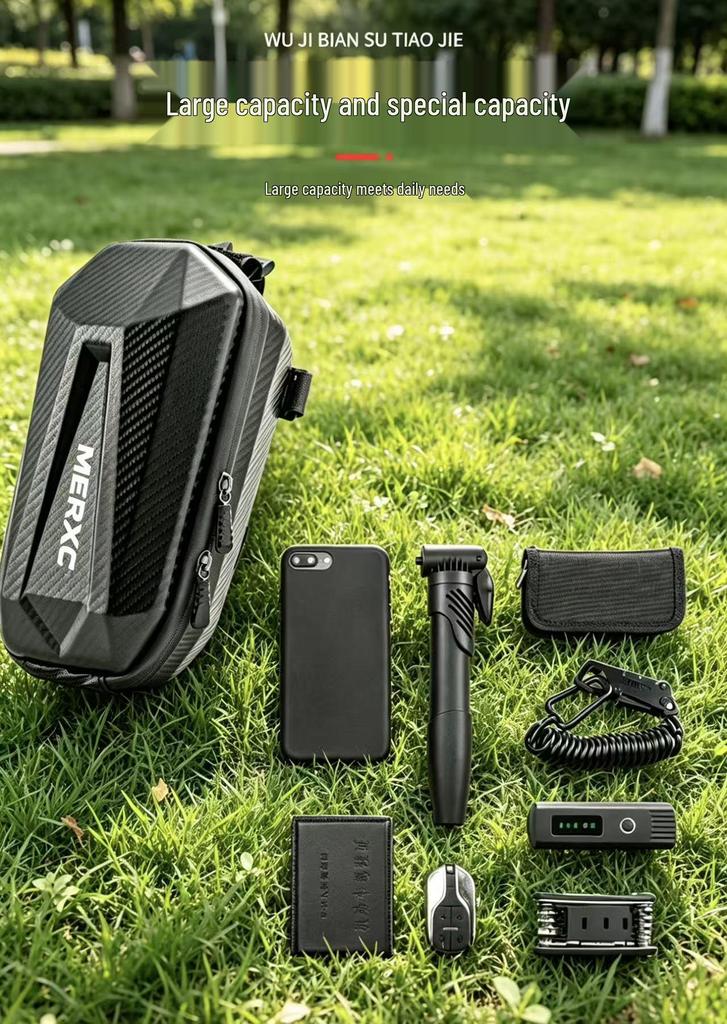 Large Capacity Waterproof Hard Shell Front Bag for Folding Bikes & Scooters