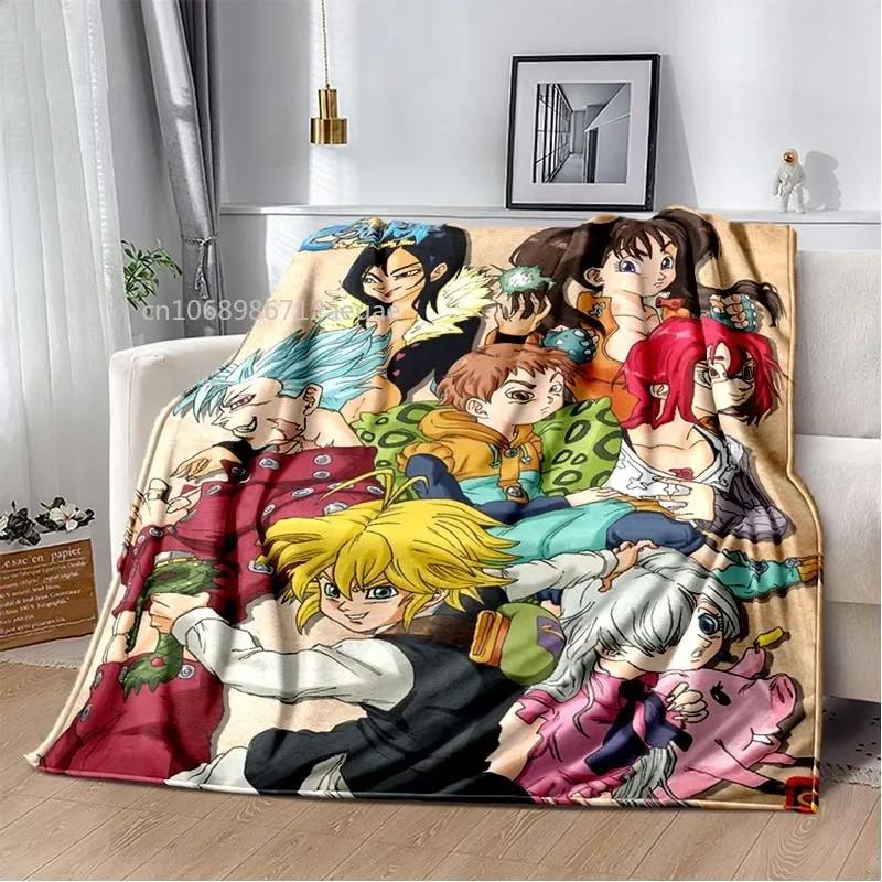 Thicken Blanket Anime The Seven Deadly Sins Printed Flannel Blankets for Beds Sofas Warm Bed Sheet Soft Blanket