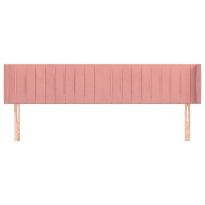 VidaXL Tête de lit avec oreilles Rose 163x16x78-88 cm Velours3119065