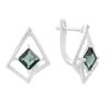 Silver Earrings with London Blue Topaz 2.369ct, Cubic Zirconia (2204886)
