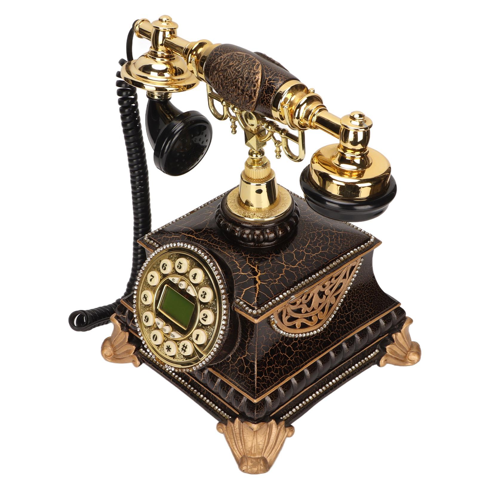 

Ретро стационарный телефон с шумоподавлением, функцией повторного набора номера, громкой связью, проводной, винтажный настольный телефон с ЖК-дисплеем для US Plug