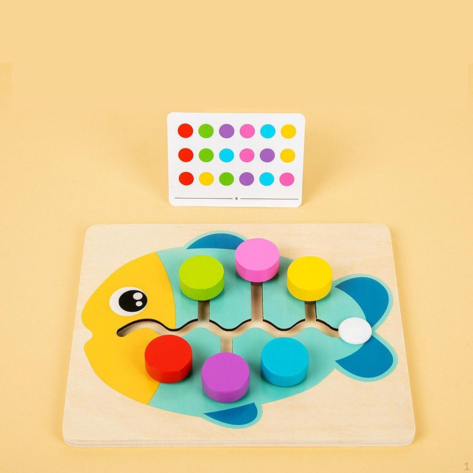 

Цветовая головоломка-слайд для детей, настольная игра-стратегия, деревянная игрушка «Божья коровка» fish