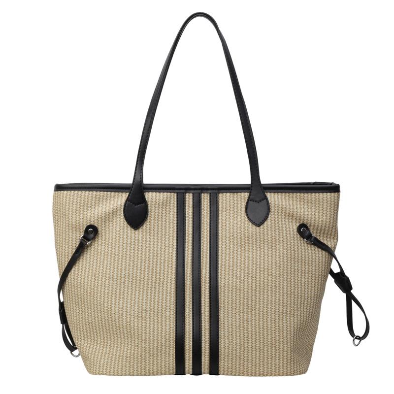 Casual Large-Capacity Bag Women'S Seaside Beach Vacation Straw Bag Fashion Commuter Shoulder Tote Bag