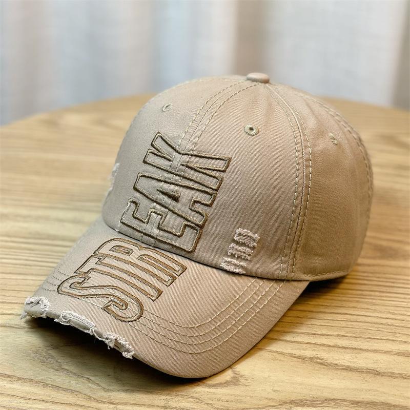 Hat Women's Spring and Autumn Korean Style Trendy Letter Embroidered Baseball Hat Fashionable Casual Baseball Hat Men Street Hip Hop Hat Young Man
