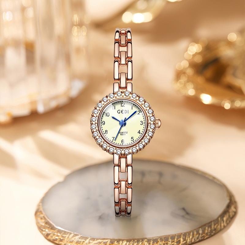 Jw Diamond-Encrusted Alloy Bracelet Watch Student Light Luxury Waterproof Quartz Watch Women'S Niche Small And Exquisite Watch
