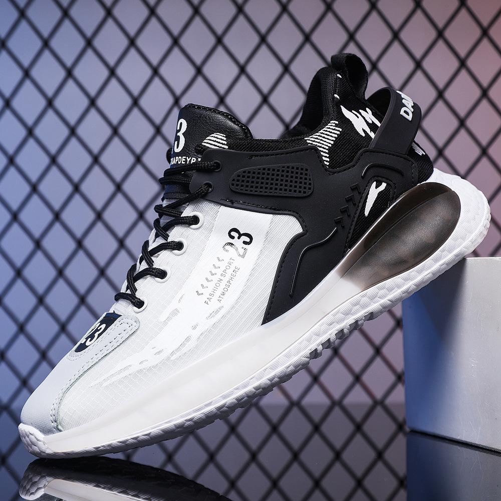 Men's Shoes New Trendy and Fashionable Sports Korean Version Breathable Versatile Running Shoes Mesh Breathable Shoes