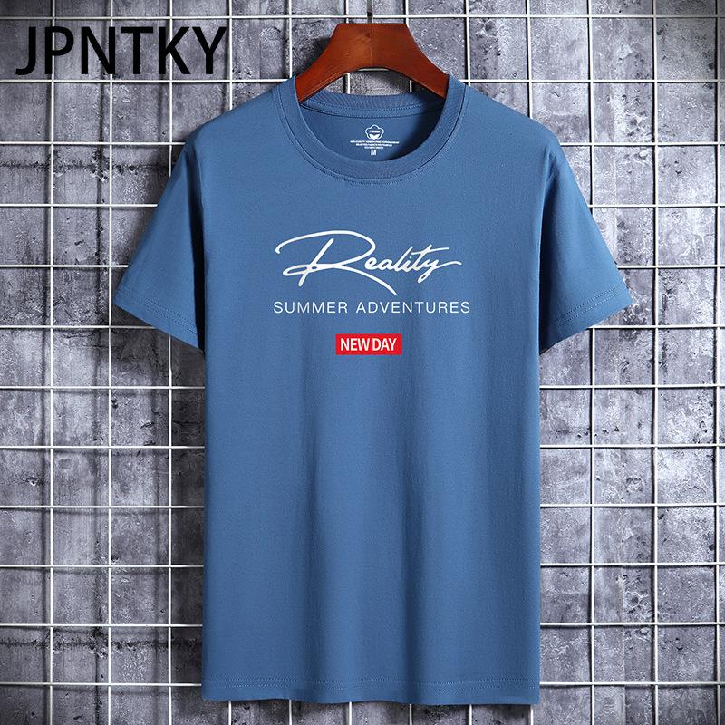 JPNTKY Cotton Short Sleeve T-shirt Men's Fashion Loose Half Sleeve Shirt Printed Compassionate Shirt