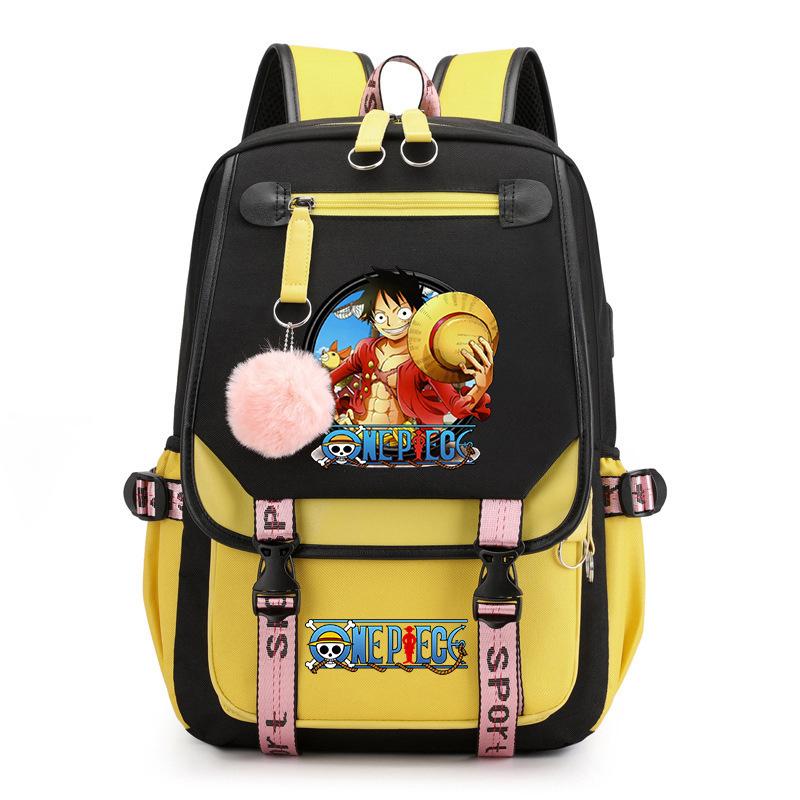 Peripheral Printed Backpack Usb Computer Bag Large Capacity School Bag Travel Bag