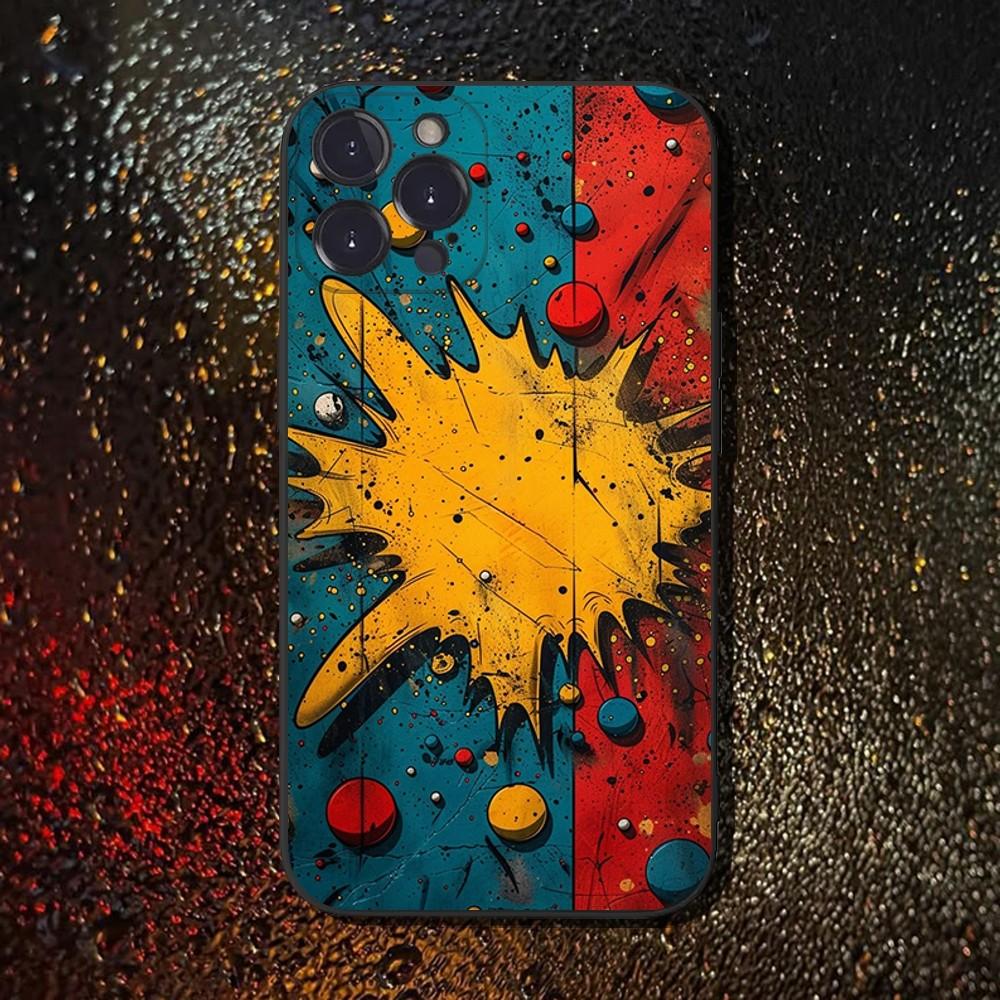Graffiti Phone Case For iPhone 16,15,14,13,12,11 Plus,Pro Max,XS,X,XR,SE,Mini,8,7,Soft Silicone Black Cover