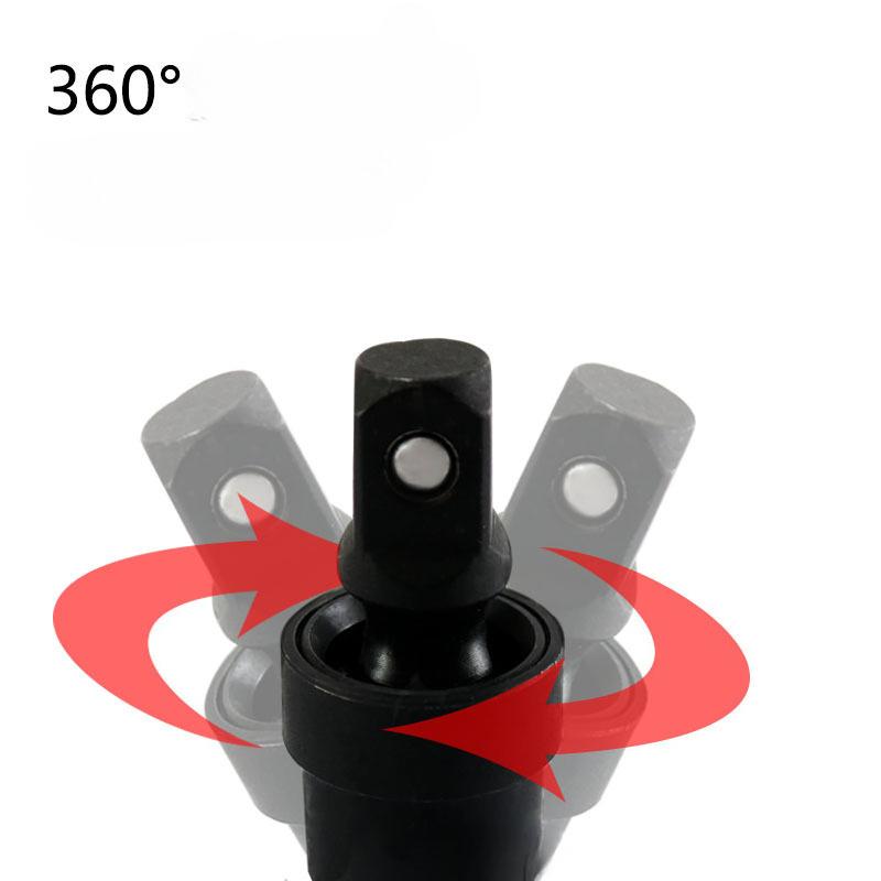 360° Swivel Knuckle Joint Air Impact Socket Adapter 1/2" 3/8" 1/4" Wobble Retractable for Pneumatic Wrench