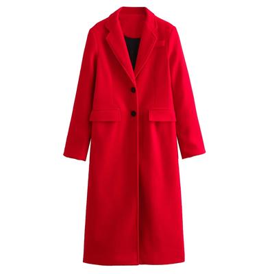 Winter Coats Woman Red Long Coats for Women Autumn Faux Wool Coat Casual Long Sleeve Coat Elegant Women's Overcoat