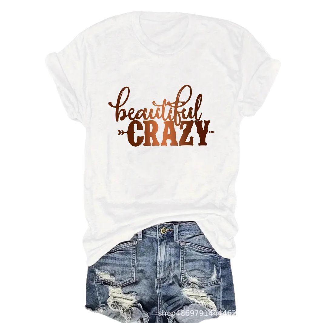 

Международная модная женская футболка с круглым вырезом L белый