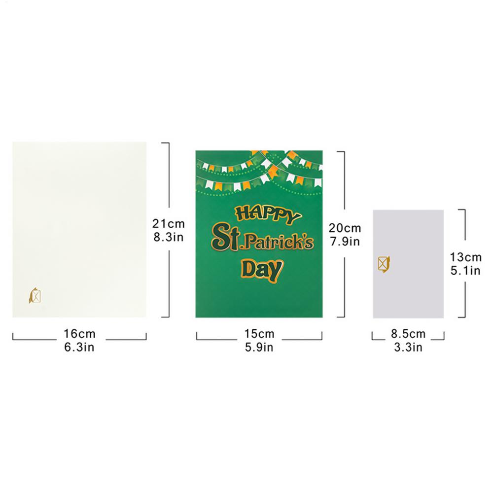 

St Patricks Day Card 3D PopUp Greeting Cards Festive Celebration Greetings for Friends Family Party Classroom School Supplies