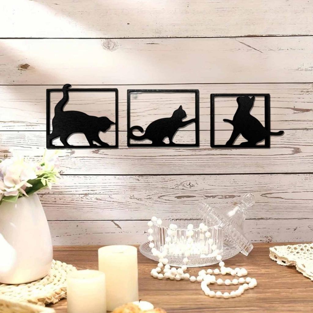 Minimalist  Cat Wooden Decorative Wall Display Wooden Craft