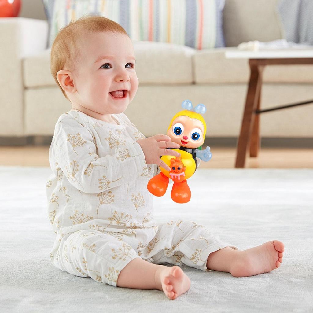 Baby Bee Toy Musical Interactive Toy Sensory Fun Developmental Cartoon Toy Kids Gifts Electric with Lights Dancing Robo
