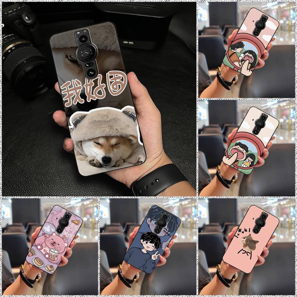 Phone Pouch Silicone Phone Case For Sony Xperia Pro-I Graffiti Full Wrap Anti-dust Protective Soft Case Cute Waterproof